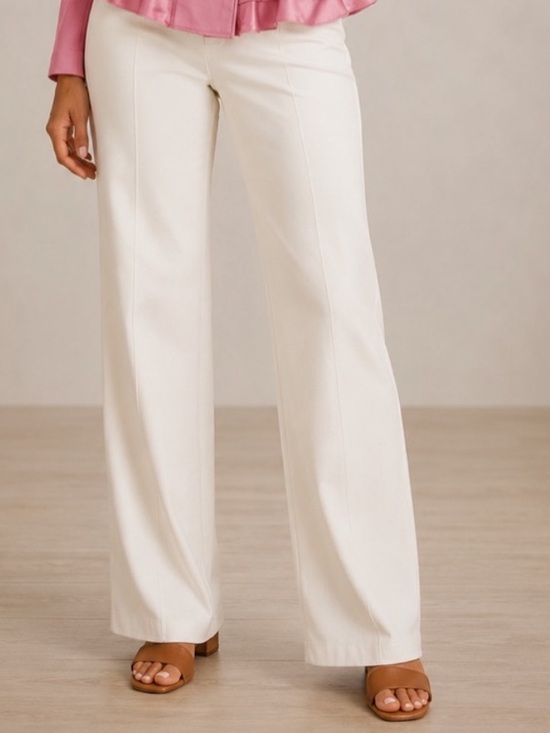 Lauren Ralph Lauren Pants - Lauren Ralph Lauren White Cotton Straight Leg Pants Size 14